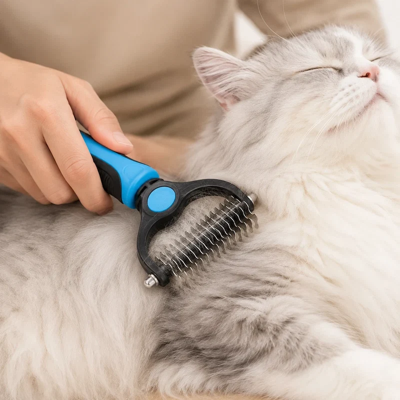 Brosse Attrape-Poils™ — Élimine le sous-poil mort sans tirer